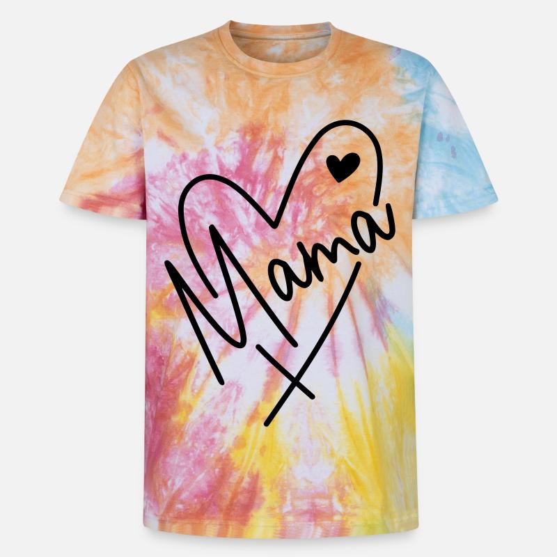 Cuore di mamma - T-shirt tie-dye unisex Premium - spirale arcobaleno