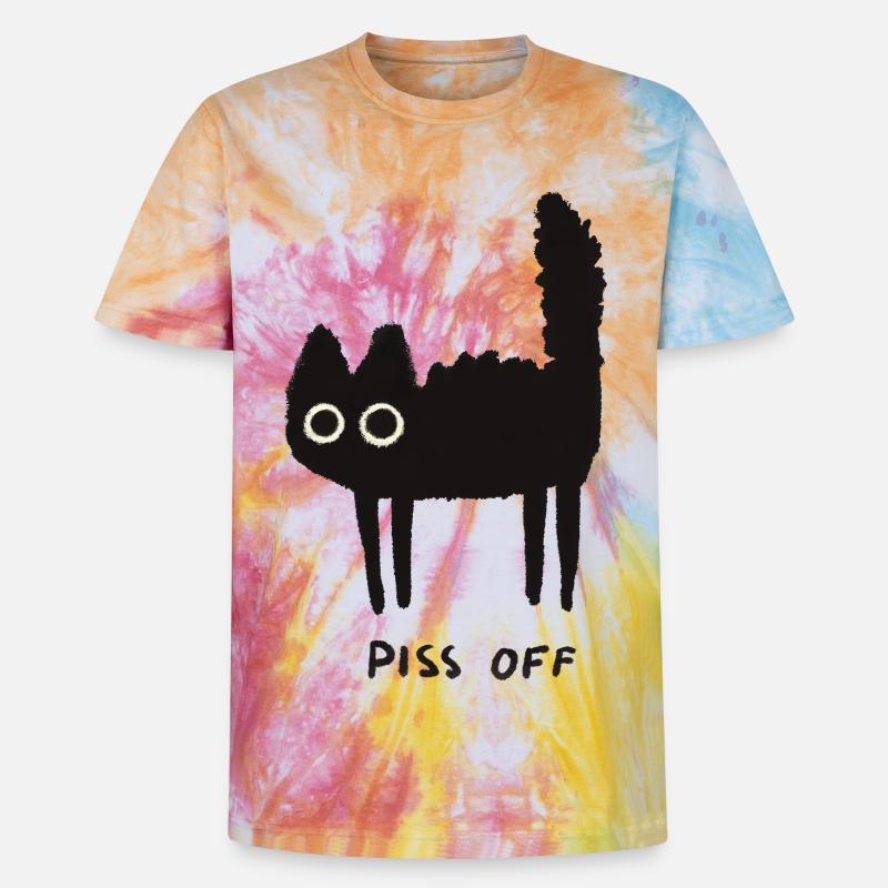 Grumpy Kitty Vibes – Leave Me Alone - Unisex Premium Tie-Dye T-Shirt - Rainbow Spiral