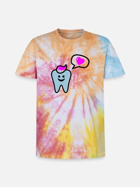zahn punk zahnarzt dentist - Unisex Premium Tie-Dye T-Shirt - Rainbow Spiral