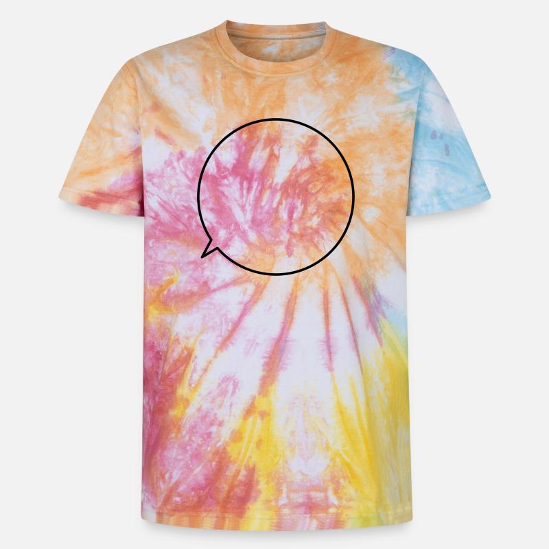 Speech bubble request text customizable - Unisex Premium Tie-Dye T-Shirt - Rainbow Spiral