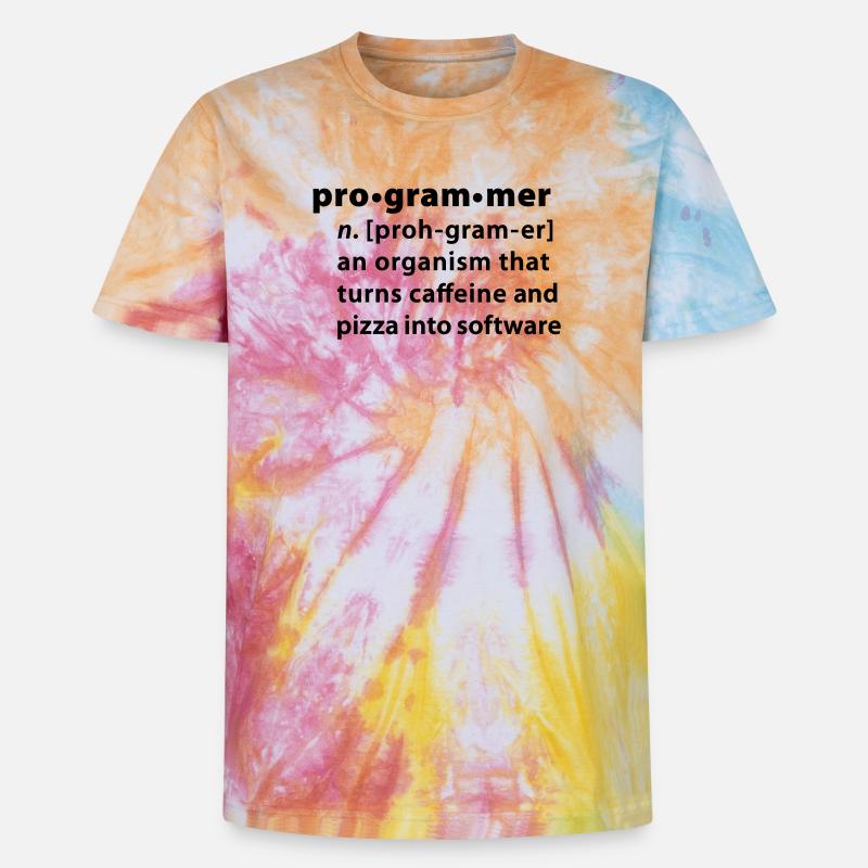 Programmdefinition - die Definition Programmer - Unisex Premium Tie Dye T-Shirt - Regenbogen-Spirale