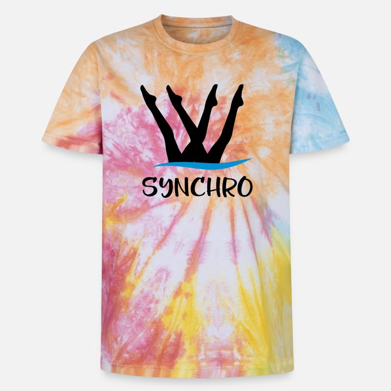Synchronschwimmen - Unisex Premium Tie Dye T-Shirt - Regenbogen-Spirale