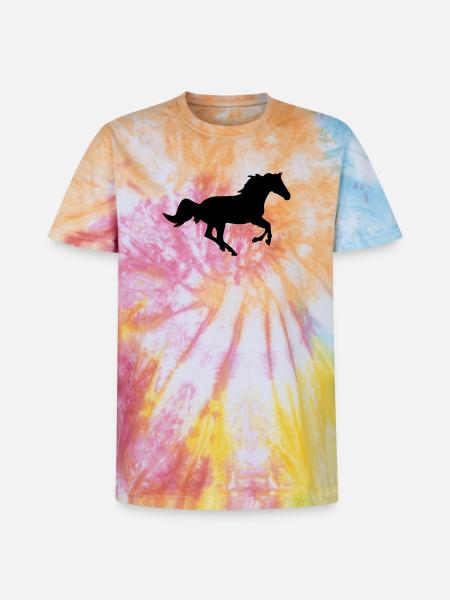 A horse - Unisex Premium Tie-Dye T-Shirt - Rainbow Spiral