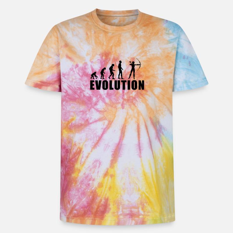 EVOLUTION ARCHERY Gift - Unisex Premium Tie-Dye T-Shirt - Rainbow Spiral