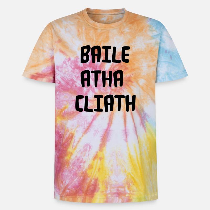 Baile Atha Cliath - Unisex Premium Tie-Dye T-Shirt - Rainbow Spiral