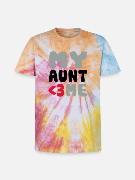 My aunt loves me - Unisex Premium Tie-Dye T-Shirt - Rainbow Spiral