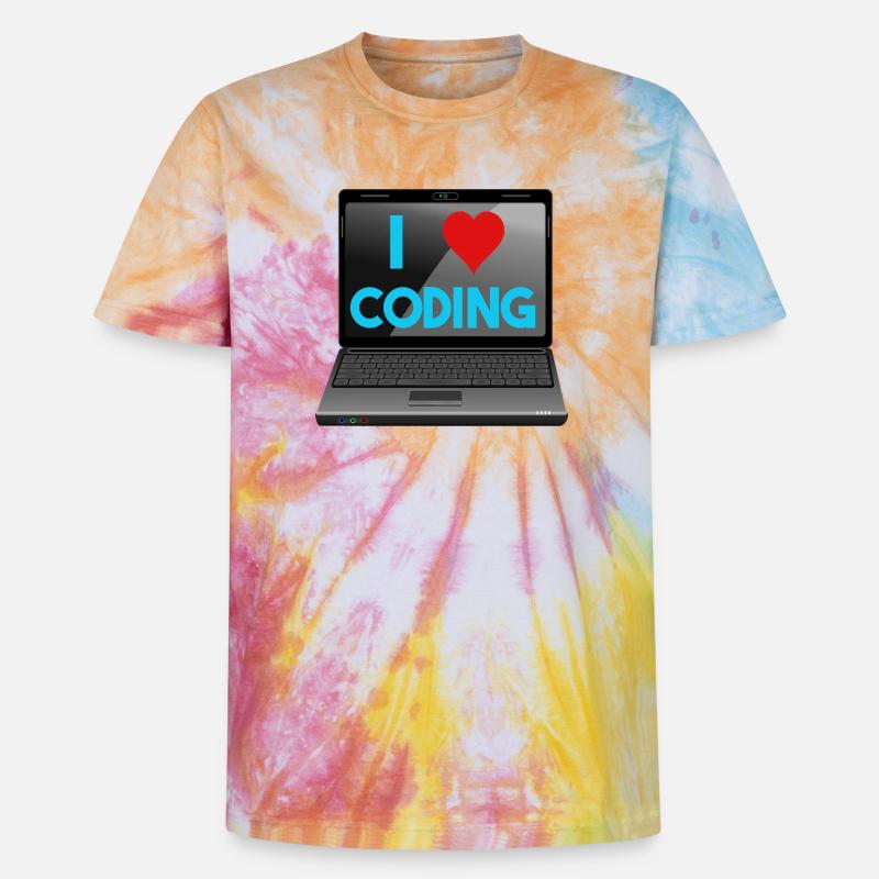 Programmieren, Programmierer, Informatiker - Unisex Premium Tie Dye T-Shirt - Regenbogen-Spirale