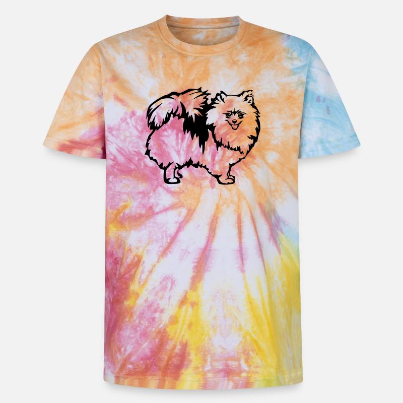 Zwergspitz - Unisex Premium Tie Dye T-Shirt - Regenbogen-Spirale