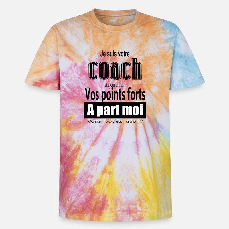 coach vos points fort - T-shirt tie-dye premium unisexe - arc-en-ciel spirale