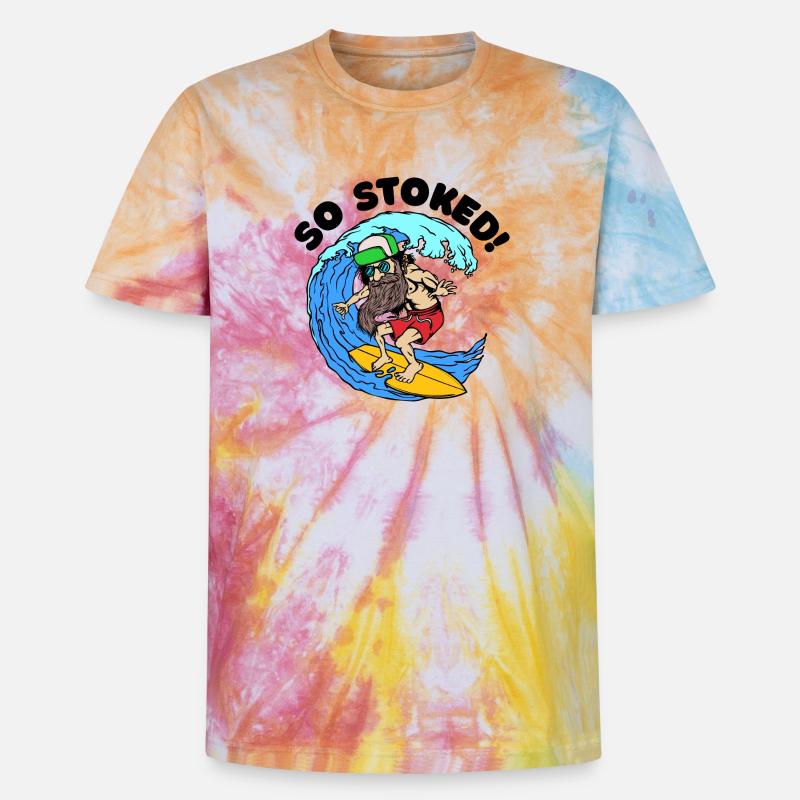 Bart Bartträger Bartfrisur Statement Barthaare - Unisex Premium Tie Dye T-Shirt - Regenbogen-Spirale