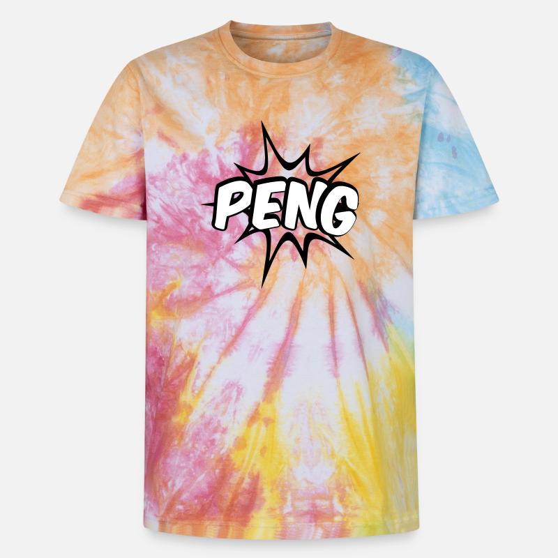 Peng Comic Design - T-shirt tie-dye premium unisexe - arc-en-ciel spirale