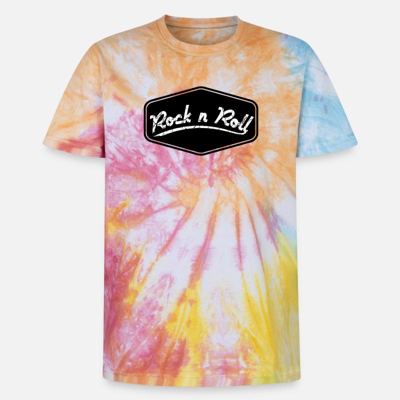 Rock n Roll Schild Shape - Unisex Premium Tie Dye T-Shirt - Regenbogen-Spirale