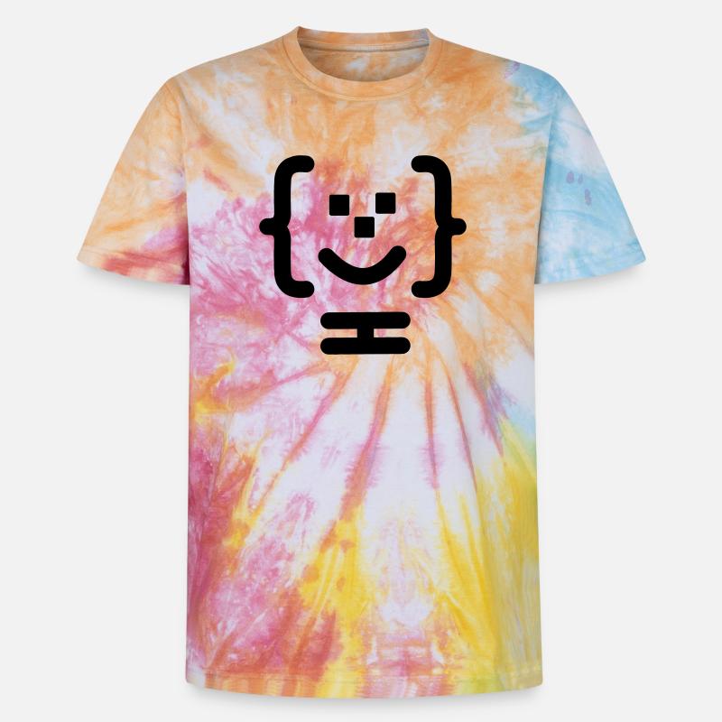 Logo du code du programmeur principal - T-shirt tie-dye premium unisexe - arc-en-ciel spirale