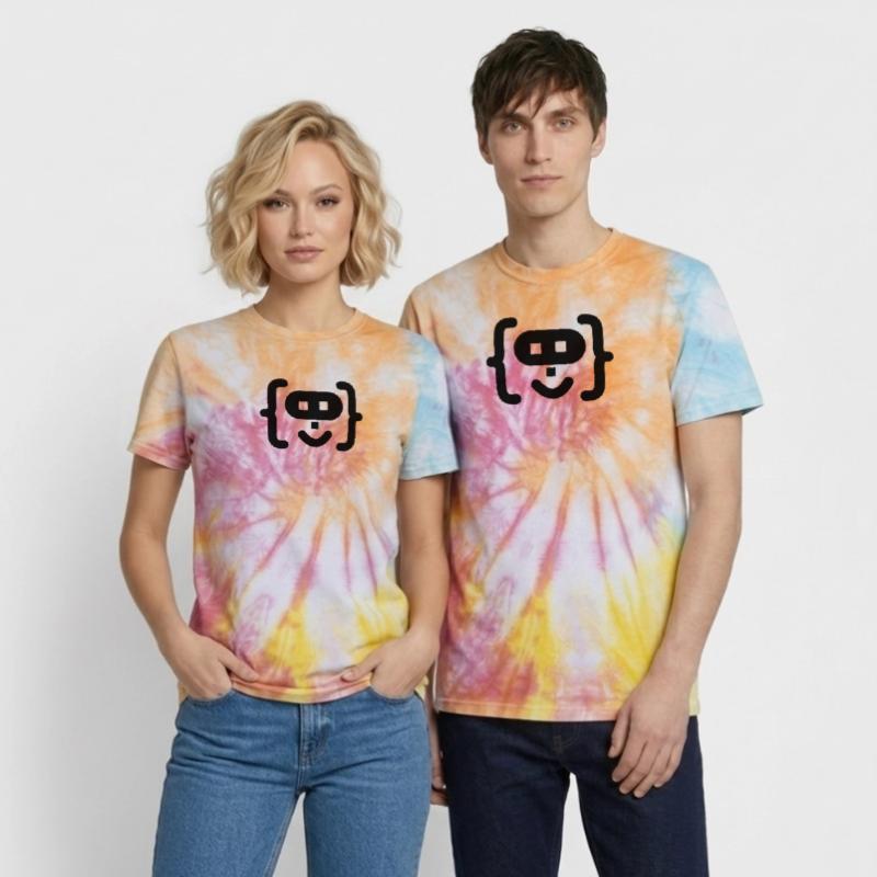 Hacker-Programmierer-Code-Logo Unisex Premium Tie Dye T-Shirt