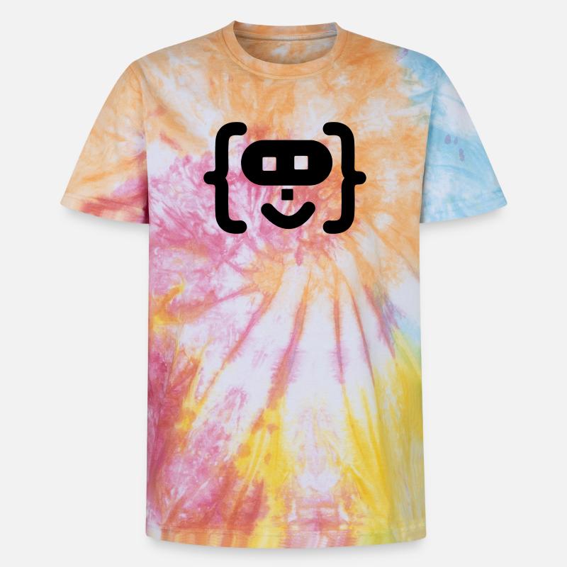Hacker-Programmierer-Code-Logo - Unisex Premium Tie Dye T-Shirt - Regenbogen-Spirale