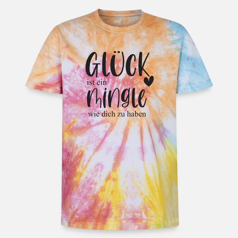 Mingle Single Freundschaft Plus Date Geschenk - Unisex Premium Tie Dye T-Shirt - Regenbogen-Spirale
