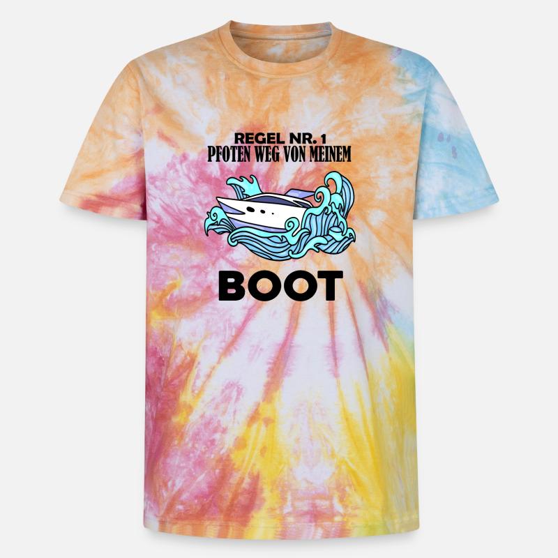 Motorboot Kapitän Boot Boote Seefahrt - Unisex Premium Tie Dye T-Shirt - Regenbogen-Spirale