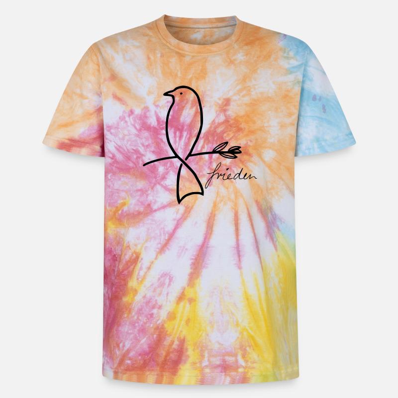 Paix - T-shirt tie-dye premium unisexe - arc-en-ciel spirale
