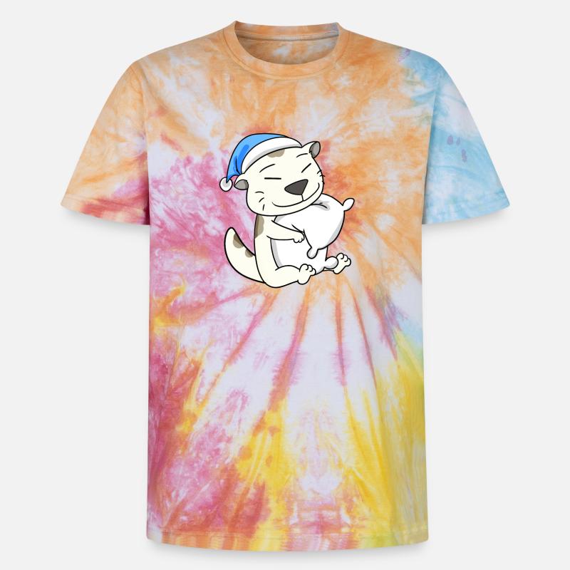 Cat cat breed Devon Rex - Unisex Premium Tie-Dye T-Shirt - Rainbow Spiral