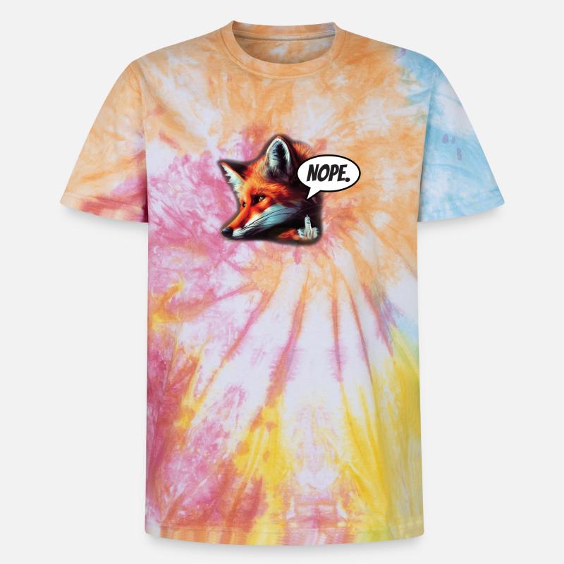 Fuchs Nope - Unisex Premium Tie Dye T-Shirt - Regenbogen-Spirale