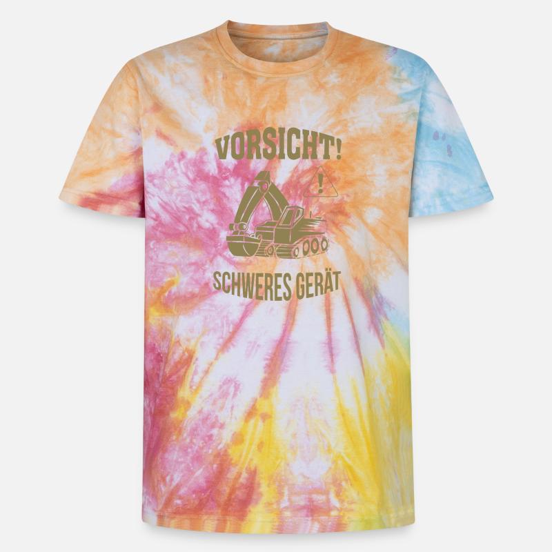 Bagger Baggerfahrer Baugeräteführer Schweres Gerät - Unisex Premium Tie Dye T-Shirt - Regenbogen-Spirale