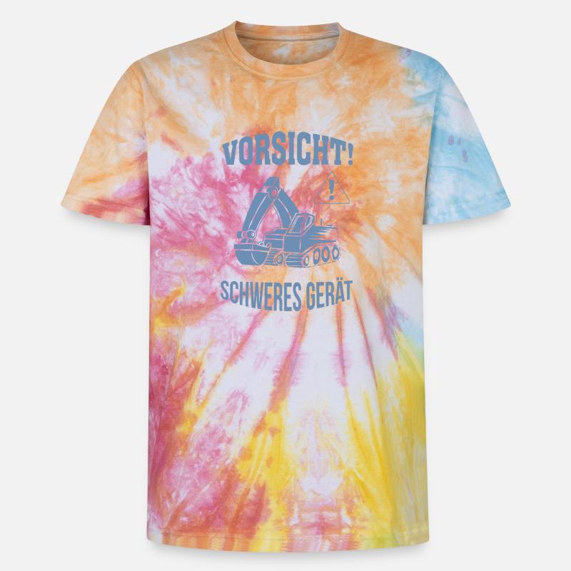 Bagger Baggerfahrer Baugeräteführer Schweres Gerät - Unisex Premium Tie Dye T-Shirt - Regenbogen-Spirale