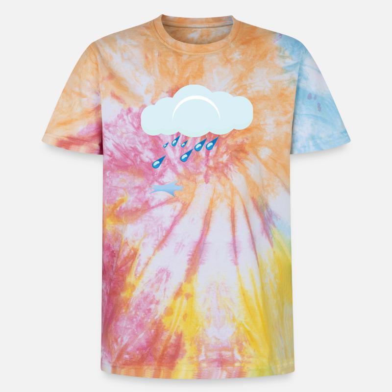 Rain - Unisex Premium Tie-Dye T-Shirt - Rainbow Spiral