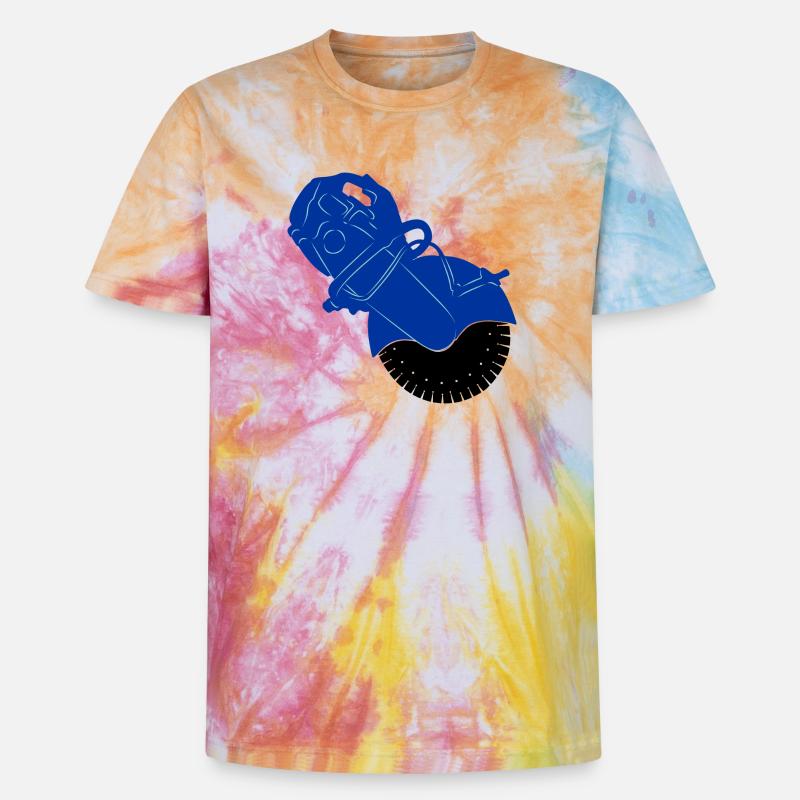 Pflastersteinsäge oder Steinsägemaschine - Unisex Premium Tie Dye T-Shirt - Regenbogen-Spirale