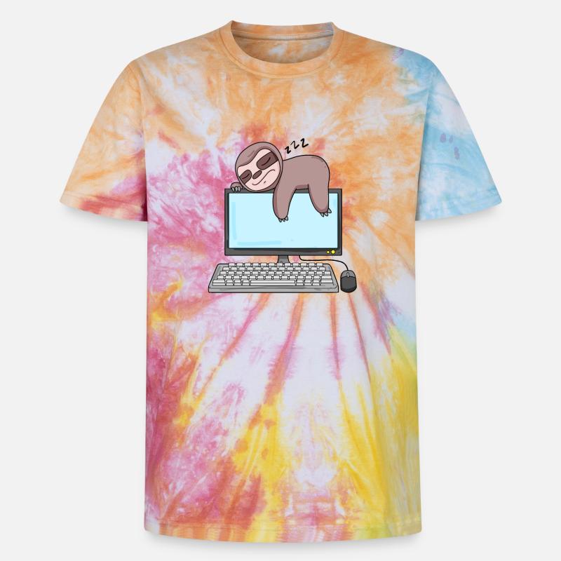 Computer Nerd Programmer Gift - Unisex Premium Tie-Dye T-Shirt - Rainbow Spiral