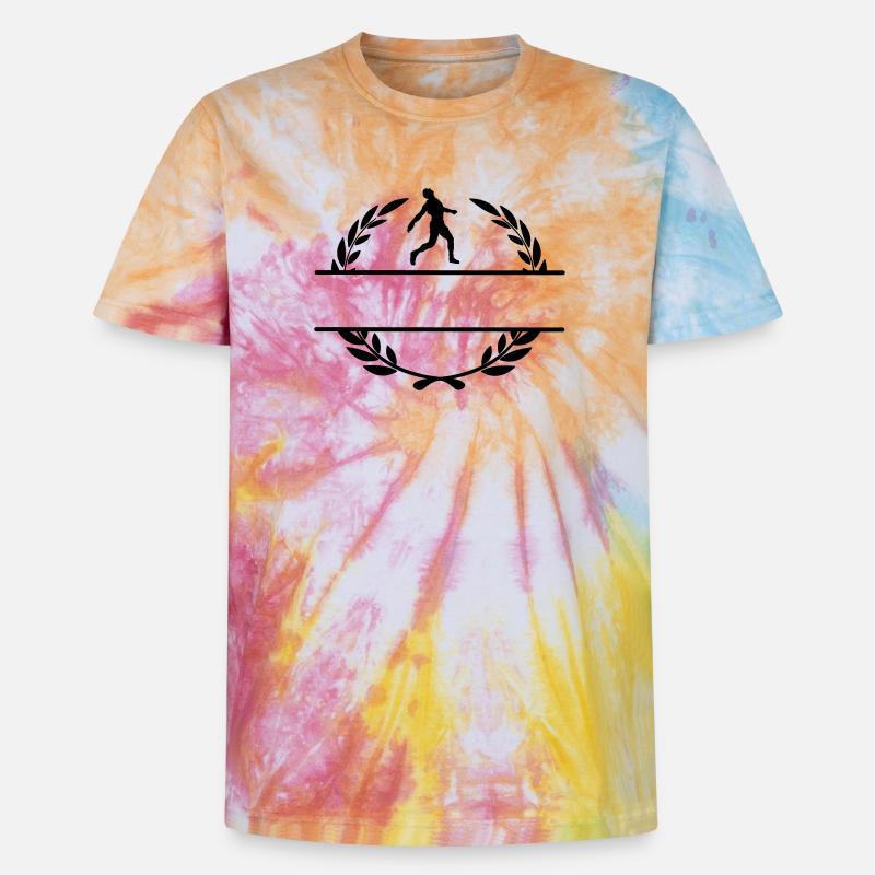 Diskuswerfer, Sieger im Lorbeerkranz - Unisex Premium Tie Dye T-Shirt - Regenbogen-Spirale