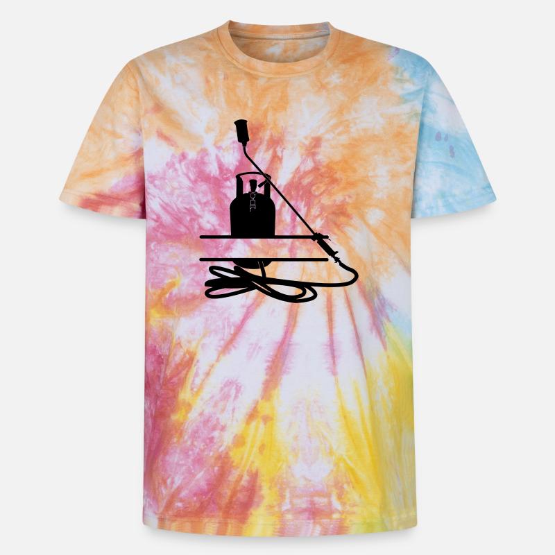 Dachdeckerfirma Monogramm transparent - Unisex Premium Tie Dye T-Shirt - Regenbogen-Spirale