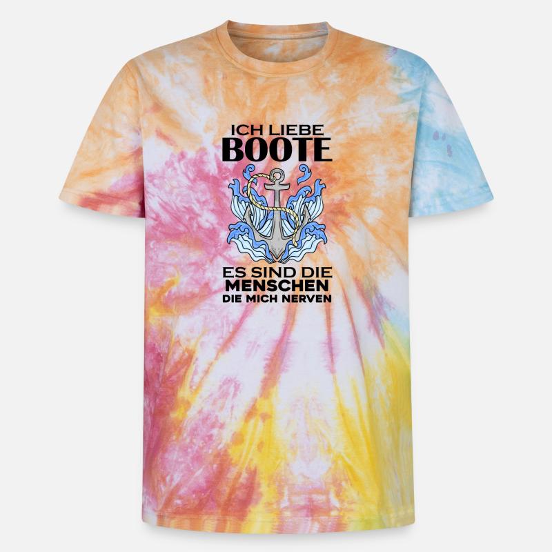 Boote Motorboot Boot - Unisex Premium Tie Dye T-Shirt - Regenbogen-Spirale