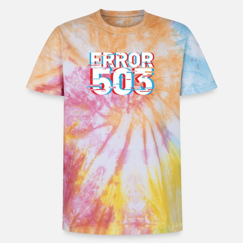 Error 503 Glitch - Unisex Premium Tie-Dye T-Shirt - Rainbow Spiral