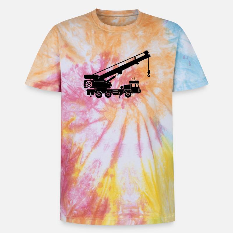 Kranwagen oder Abschleppwagen - Unisex Premium Tie Dye T-Shirt - Regenbogen-Spirale