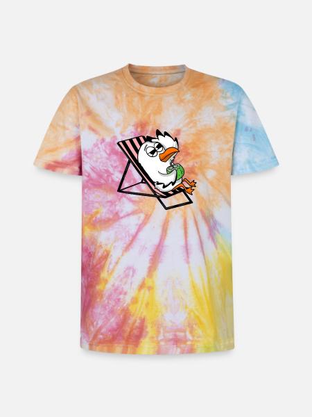 Gull - Unisex Premium Tie-Dye T-Shirt - Rainbow Spiral