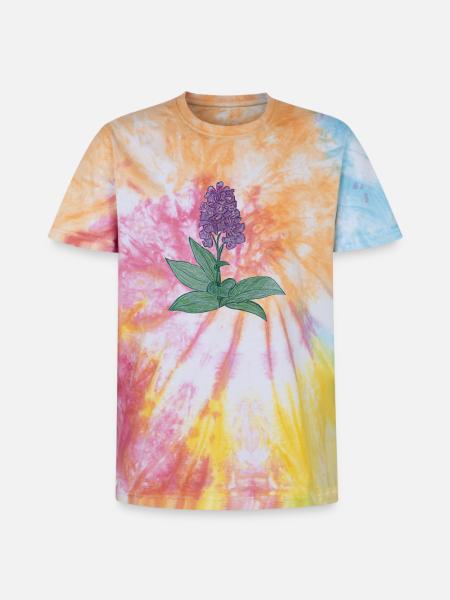 orchidée danoise - T-shirt tie-dye premium unisexe - arc-en-ciel spirale