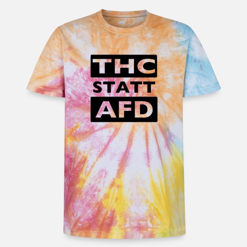 THC STATT AFD - Unisex Premium Tie Dye T-Shirt - Regenbogen-Spirale