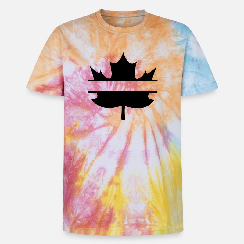Maple leaf canada middle space released - Unisex Premium Tie-Dye T-Shirt - Rainbow Spiral
