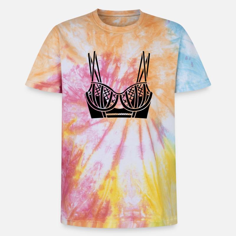 BH-Dessous-Logo für Geschäft oder Verkäufer - Unisex Premium Tie Dye T-Shirt - Regenbogen-Spirale