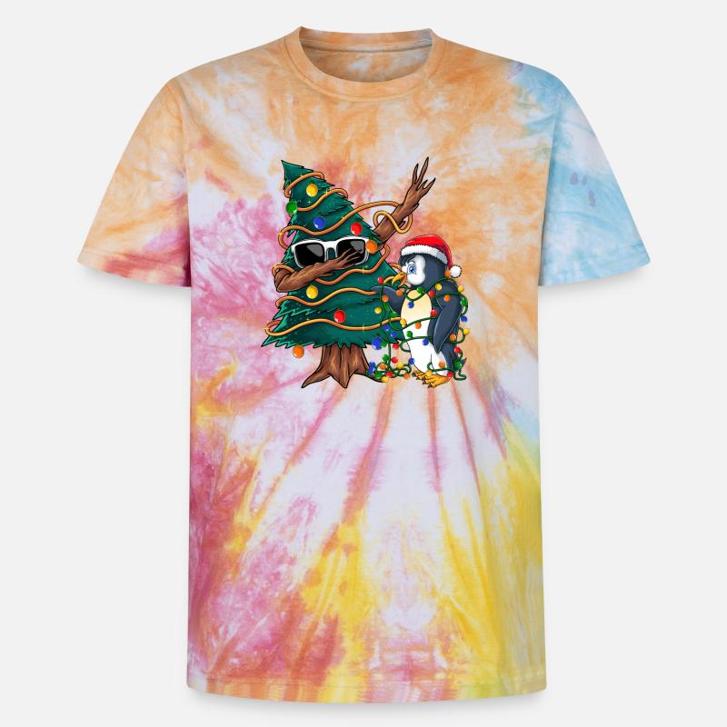 Dapping Tannenbaum -Dapping Weihnachtspullover - Unisex Premium Tie Dye T-Shirt - Regenbogen-Spirale