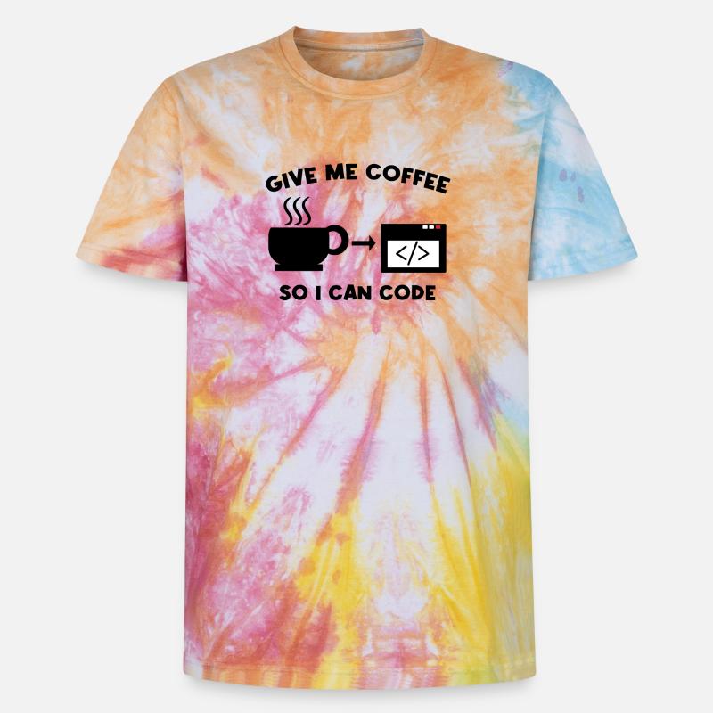 Arbeiter Job Karriere Coder Statement Erfolg - Unisex Premium Tie Dye T-Shirt - Regenbogen-Spirale