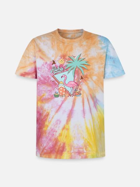 Aloha Été - T-shirt tie-dye premium unisexe - arc-en-ciel spirale