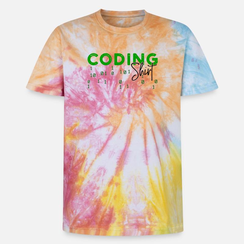 Coden Développeur Programmeur Développeur Web Dicton - T-shirt tie-dye premium unisexe - arc-en-ciel spirale