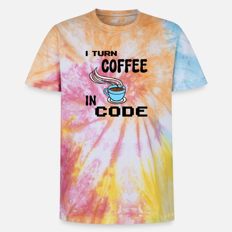 Programmeur de code Scripting Statement Développeur - T-shirt tie-dye premium unisexe - arc-en-ciel spirale