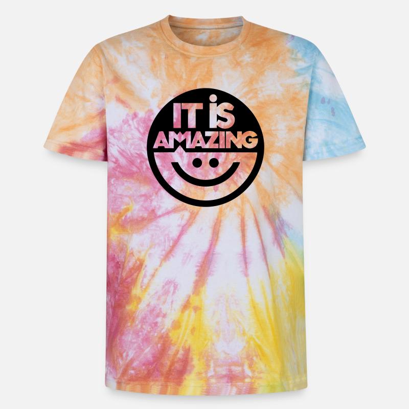 Verblüffend - Unisex Premium Tie Dye T-Shirt - Regenbogen-Spirale