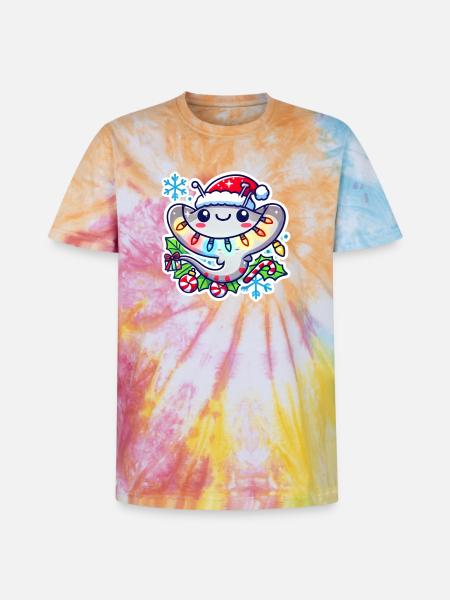 Holiday Ray of Joy - Unisex Premium Tie-Dye T-Shirt - Rainbow Spiral
