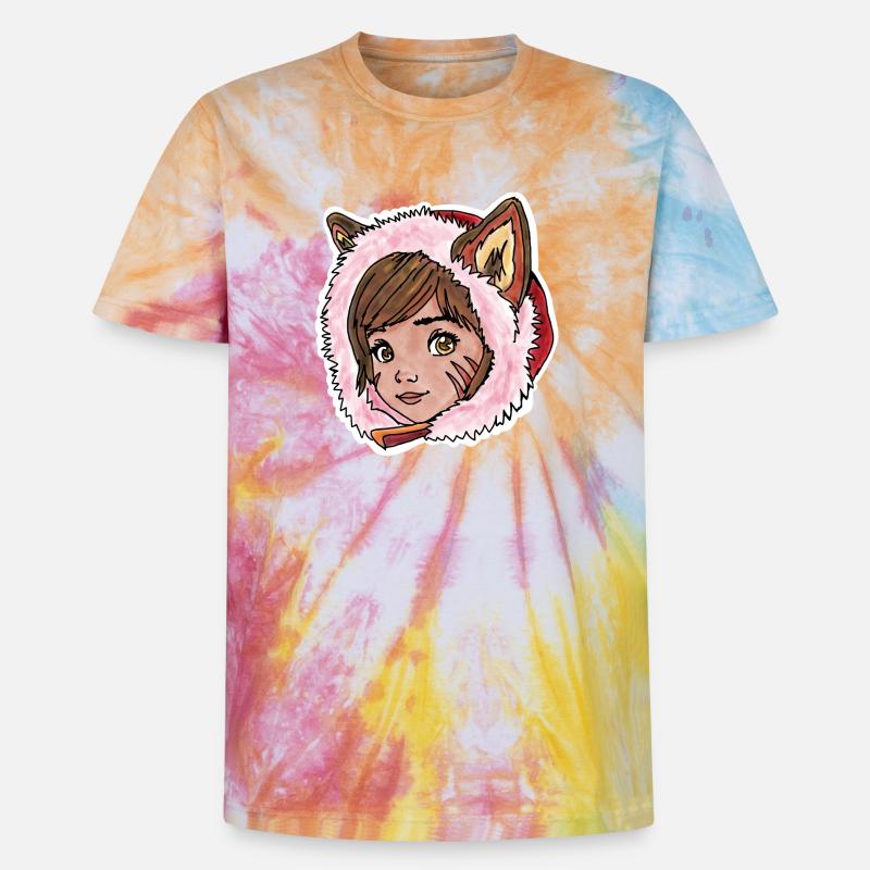 Rotkäppchen als kleiner Wolf - Unisex Premium Tie Dye T-Shirt - Regenbogen-Spirale