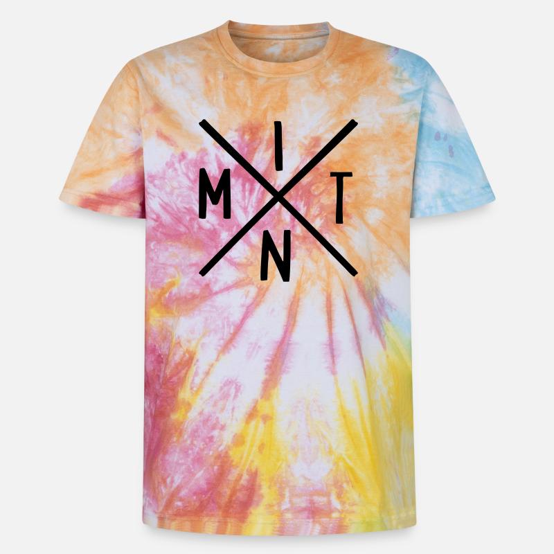 MINT Fächer - Unisex Premium Tie Dye T-Shirt - Regenbogen-Spirale