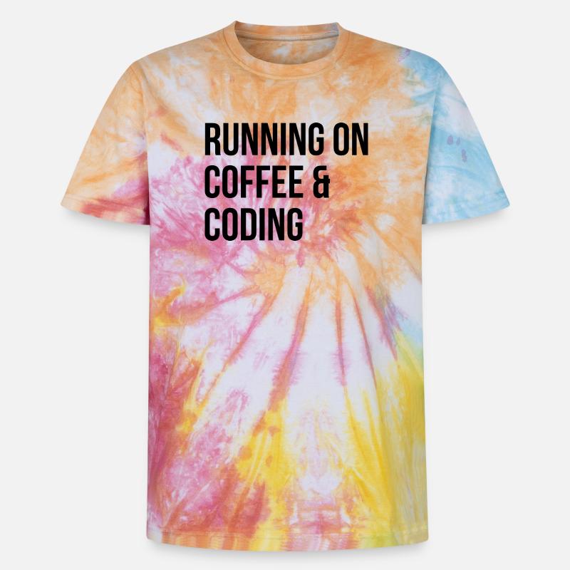 Codierung Codierung Codierung - Unisex Premium Tie Dye T-Shirt - Regenbogen-Spirale