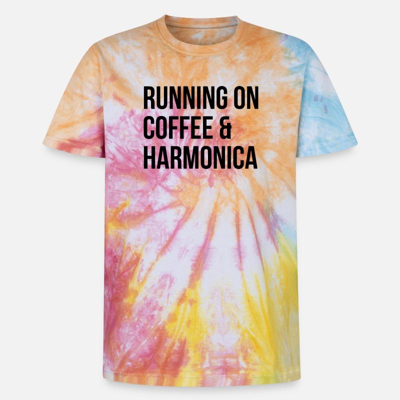 Harmonica Harmonica Harmonica - T-shirt tie-dye premium unisexe - arc-en-ciel spirale